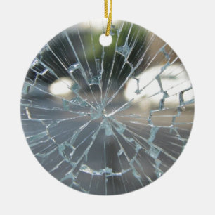 Brutet glas julgransprydnad keramik