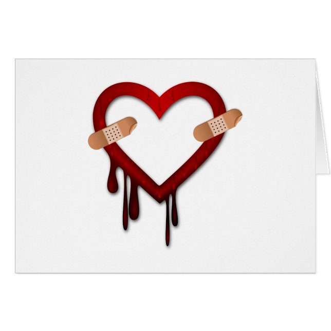 brutet hjärta anti valentines day hälsningskort (Framsidan Horizontal)