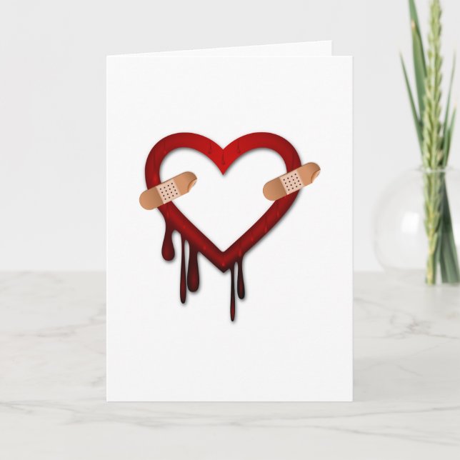 brutet hjärta anti valentines day helgkort (Framsida)
