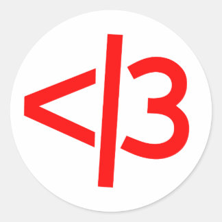 Brutet hjärta/giltiga hjärtklistermärken runt klistermärke