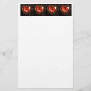 Brutet hjärta/hjärt-/hjärt-depå brevpapper