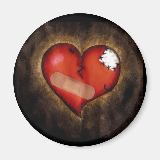 Brutet hjärta/hjärt-/myggande hjärtmagnet magnet (Framsidan)