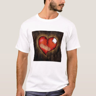 Brutet hjärta/inledande hjärta-t-shirt t shirt