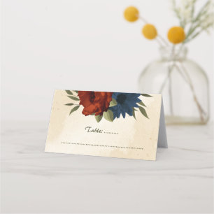 Brutet orange, blommor från botaniska bröllop placeringskort