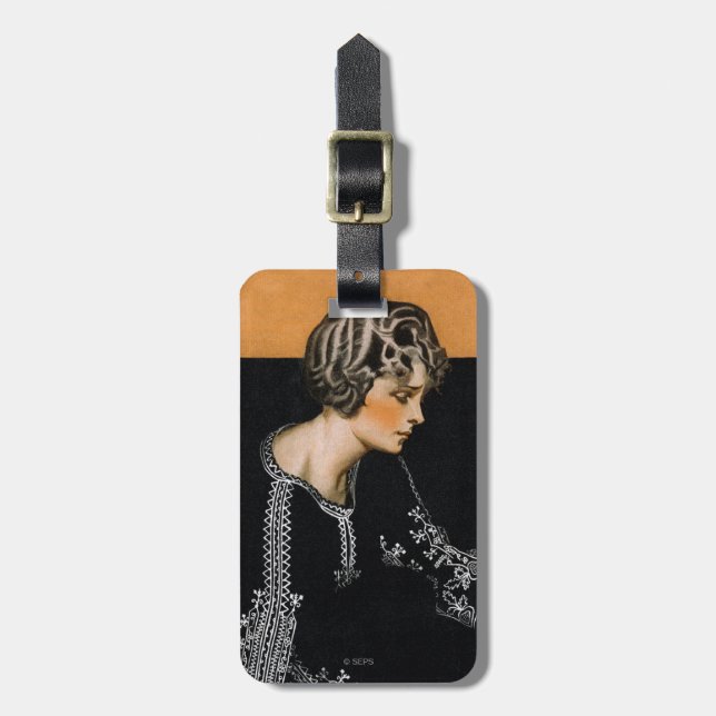 Brutet pärlemorfärg halsband bagagebricka (Vertikal Framsida)