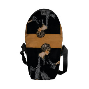 Brutet pärlemorfärg halsband kurir väska