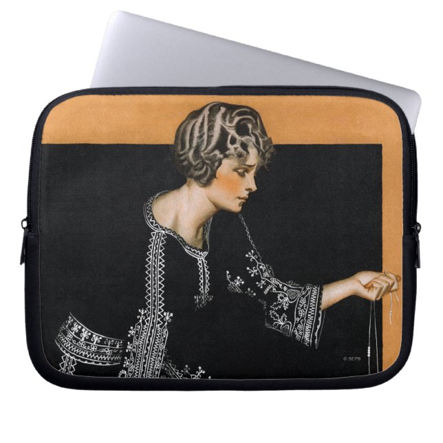 Brutet pärlemorfärg halsband laptop sleeve (Framsidan)