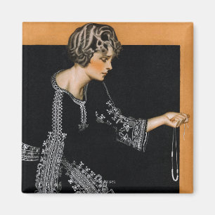 Brutet pärlemorfärg halsband magnet