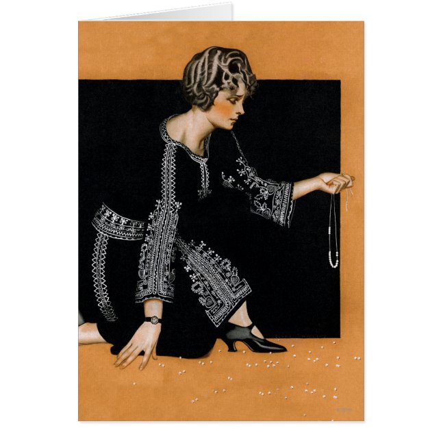 Brutet pärlemorfärg halsband OBS kort (Framsidan)