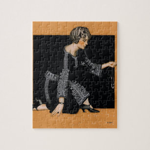 Brutet pärlemorfärg halsband pussel