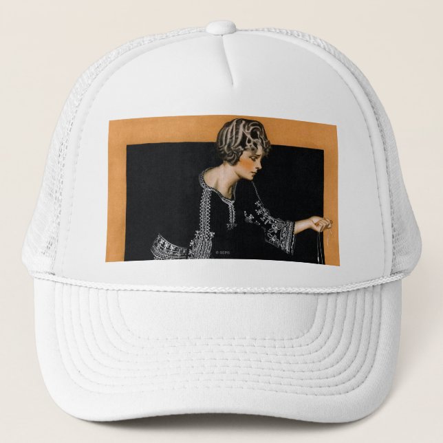 Brutet pärlemorfärg halsband truckerkeps (Framsida)