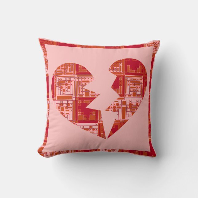 Brutet puzzelhjärta Pillow Kudde (Framsida)