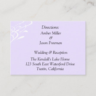 Brutlösa lätt lavendar-riktningskort tilläggskort