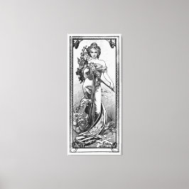 Brutna Blommar av Alphonse Mucha Canvastryck