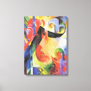 Brutna former av Franz Marc, Vintage abstrakt kons Canvastryck