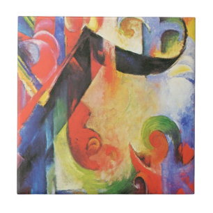 Brutna former av Franz Marc, Vintage abstrakt kons Kakelplatta