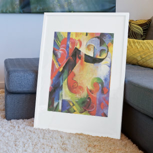 Brutna former av Franz Marc, Vintage abstrakt kons Poster