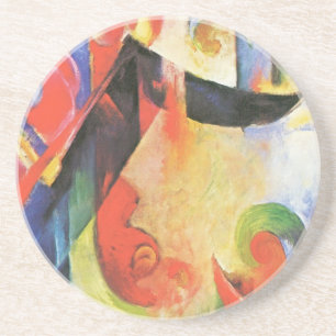 Brutna former av Franz Marc, Vintage abstrakt kons Underlägg