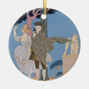 Brutna hjärtor, brutna statyer, illustration för julgransprydnad keramik