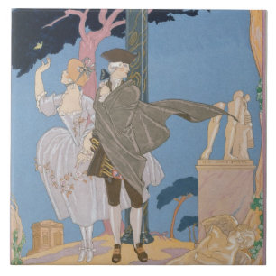 Brutna hjärtor, brutna statyer, illustration för kakelplatta