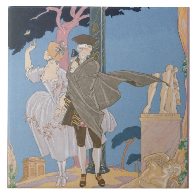 Brutna hjärtor, brutna statyer, illustration för kakelplatta (Framsidan)