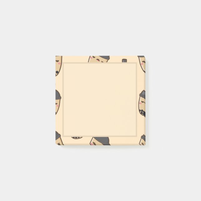 Brutna Mjölk Tea Bubble Tea Boba Post-it Block (Framsida)