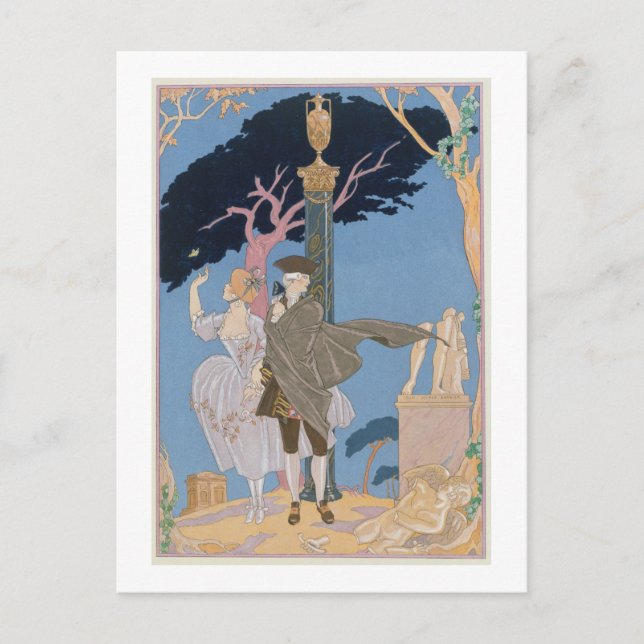 Brutna örter, brutna statyer, illustration för 'F Vykort (Framsida)