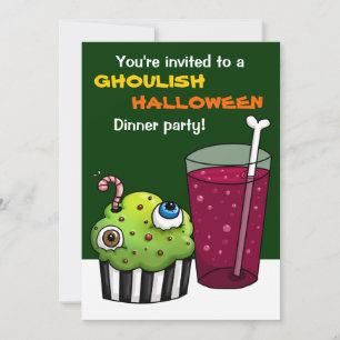 Bruttorisk Halloween-middag party Inbjudningar