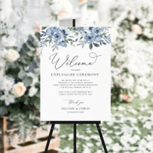 Bruttoskylt för dammig blå blommigt i eleganten