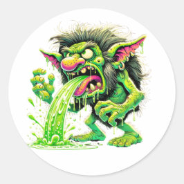 Bruttoutgång för att köra Troll Slime & Laughs Runt Klistermärke