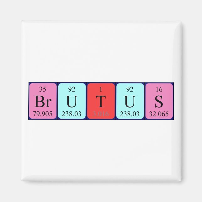 Brutus periodiskt bord namn magnet (Framsidan)