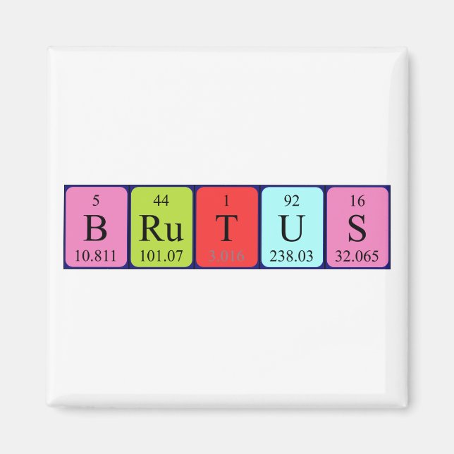 Brutus periodiskt bord namn magnet (Framsidan)