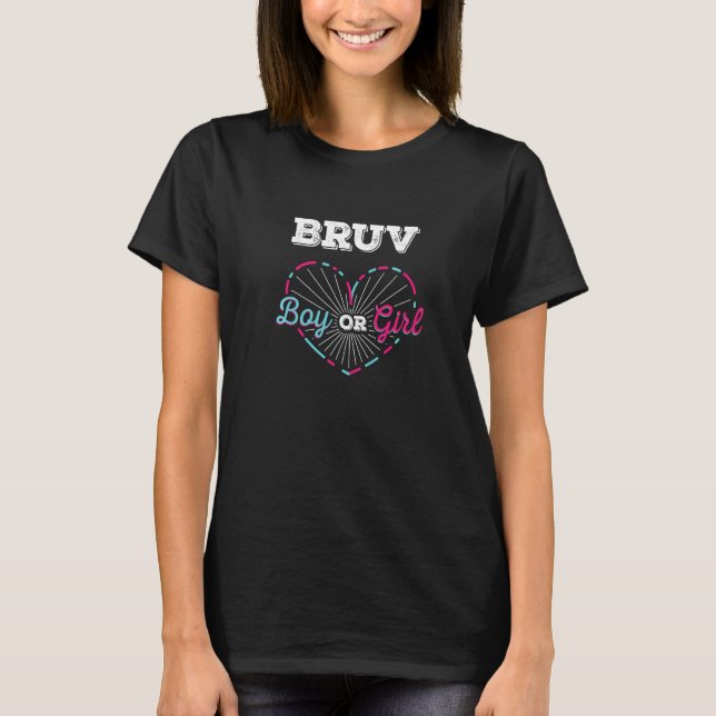 Bruv Boy eller Girl Gender Reveal Baby Shower T Shirt (Framsida)