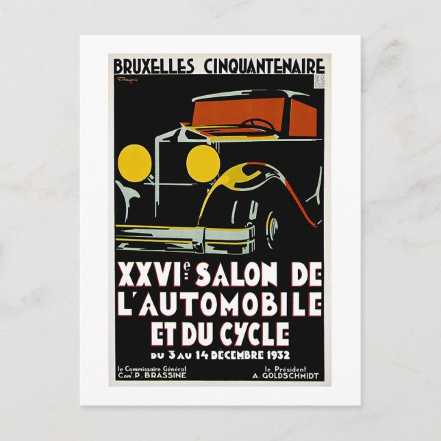 Bruxelles Cinquantenaire XXVI Salon de L'Autos Vykort (Framsida)