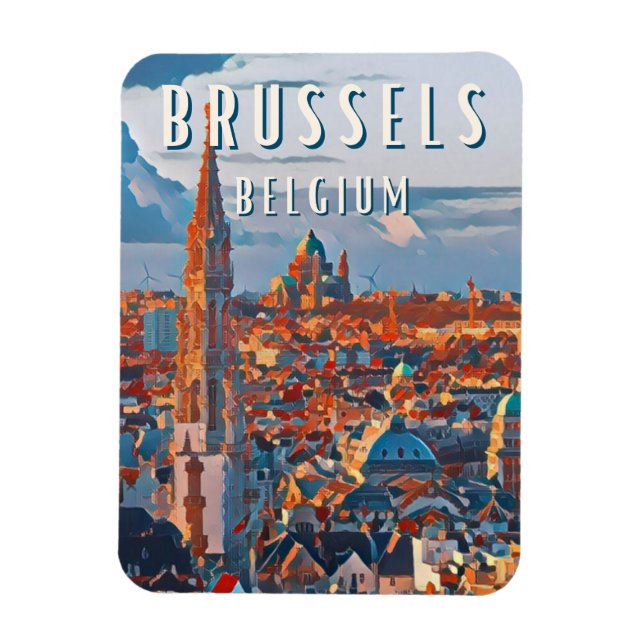 Bruxelles, la capitale de la Belgique et d'Europe Magnet (Vertikal)