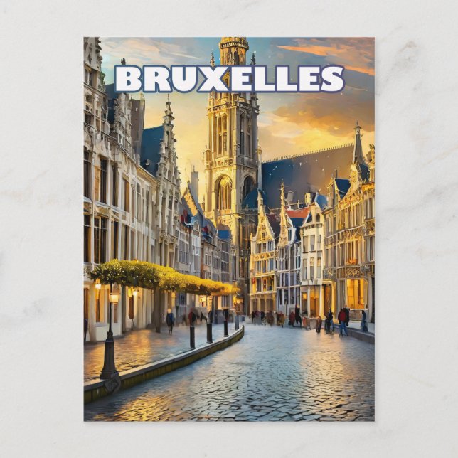 Bruxelles, ville de contrastes et de charmes vykort (Framsida)