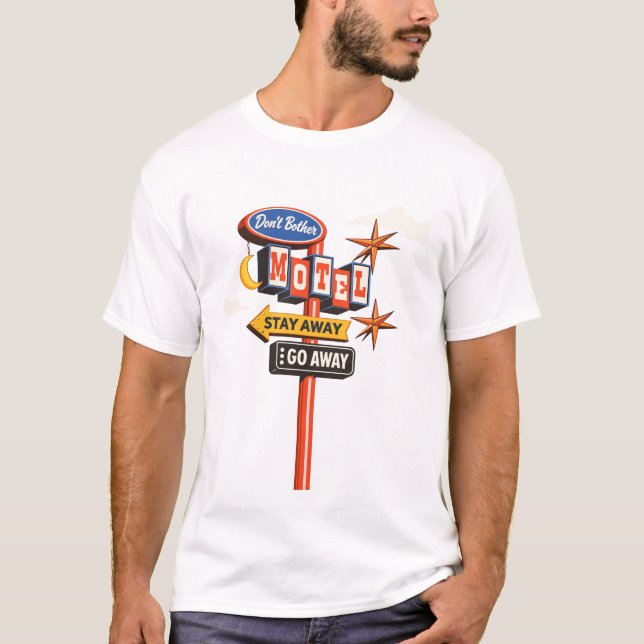 Bry dig inte Retro Motelt skylt T Shirt (Framsida)