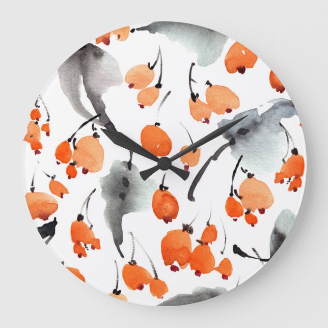 Bry, löv, vattenfärg, illustration av bläck, marme stor klocka (Framsida)