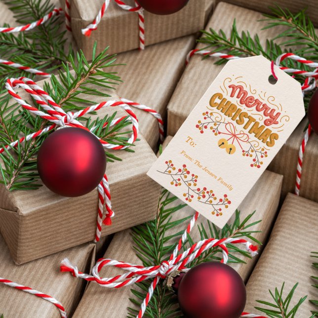 Bry och Klockor jul Presentetikett (Skapare uppladdad)