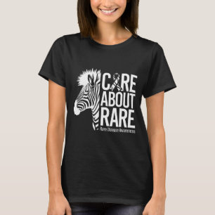 Bry sig om sällsynt sjukdomsmärkesband för zebra t shirt