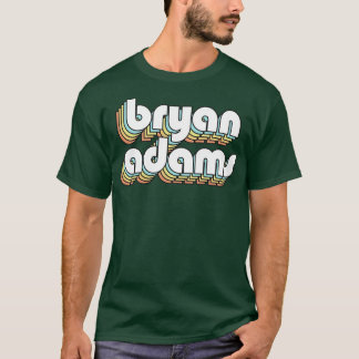 Bryan Adams Retro Regbow Typography Faded Stil T Shirt