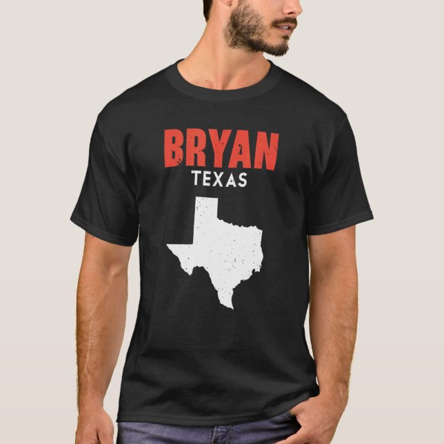 Bryan Texas USA State America Travel Texan T Shirt (Framsida)