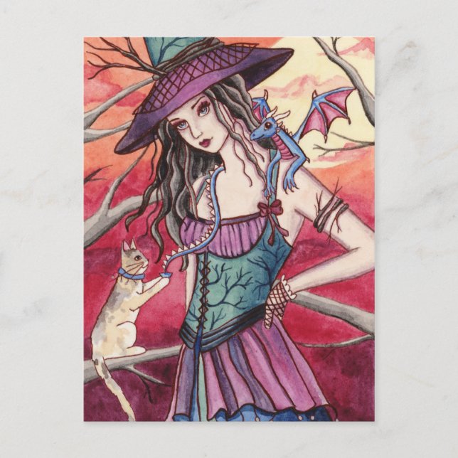 Bryanne - Dragon Witch Postcard Vykort (Framsida)