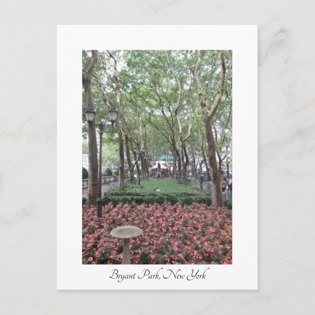 Bryant Park, New York Post Card Vykort (Framsida)