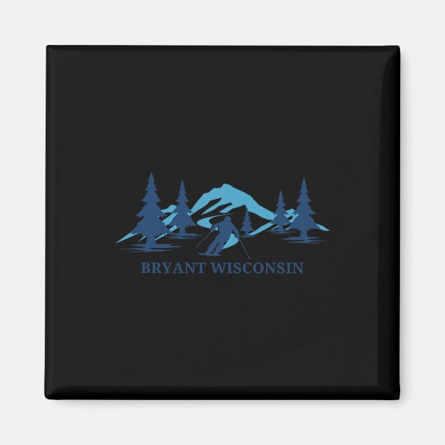 Bryant Wisconsin Ski Resort Skiing Skier Magnet (Framsidan)
