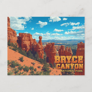 Bryce Canyon Hoodoos Vintage Konst Vykort