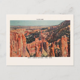 Bryce Canyon National Park Fairyland Vintage Vykort