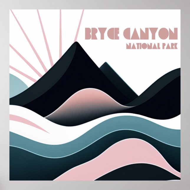 Bryce Canyon National Park Färgad Backe Poster (Framsidan)