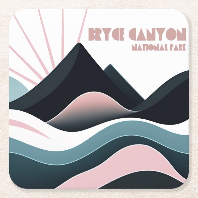 Bryce Canyon National Park Färgad Backe Underlägg Papper Kvadrat (Framsidan)