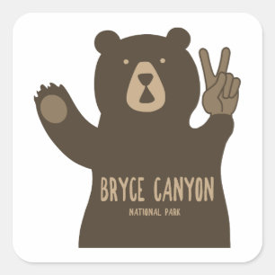 Bryce Canyon National Park Fredsbjörn Fyrkantigt Klistermärke